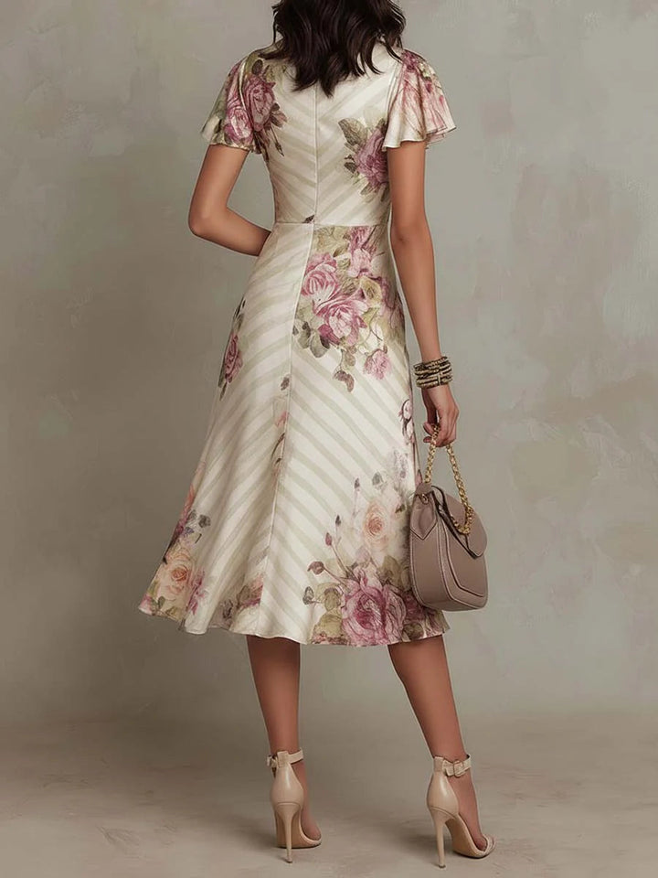 Wanda | Elegant Draped Floral Dress