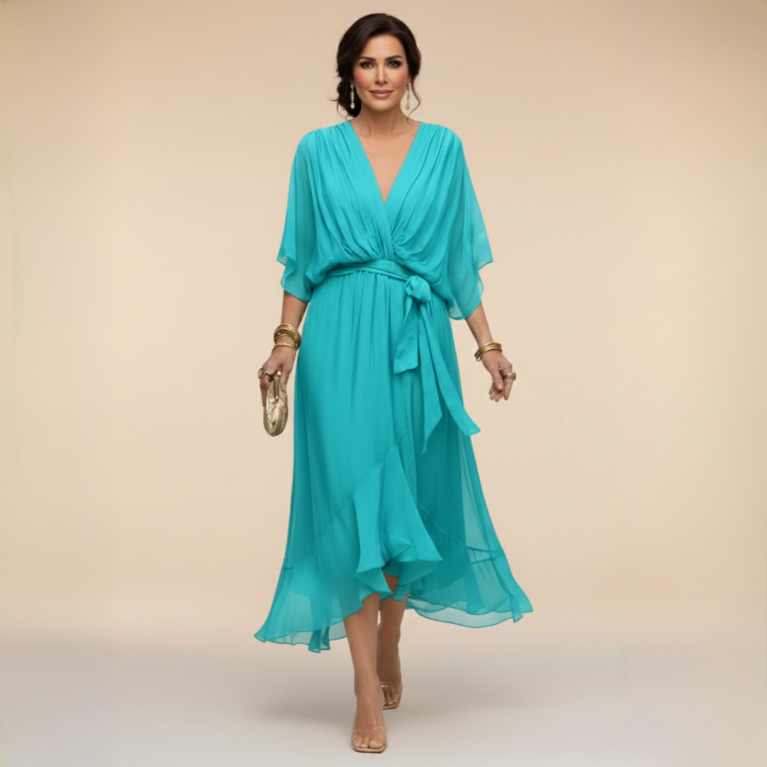 Luna - Chiffon Dress with V-Neck