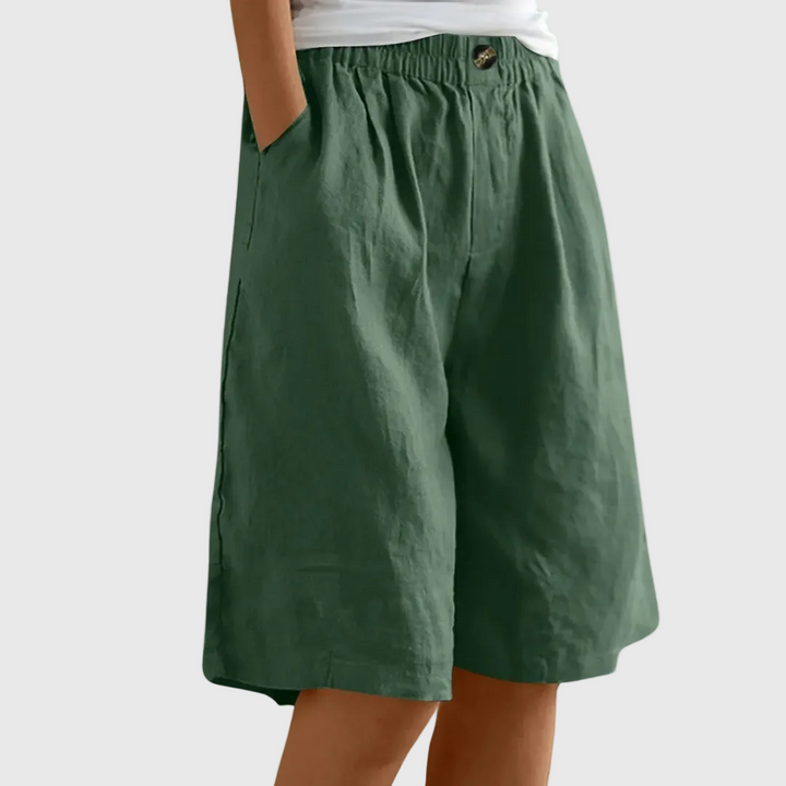 Clara | Elegant Cotton Linen Shorts