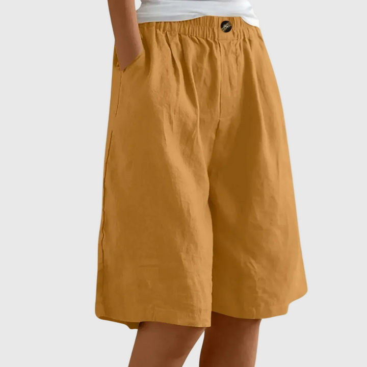 Clara | Elegant Cotton Linen Shorts