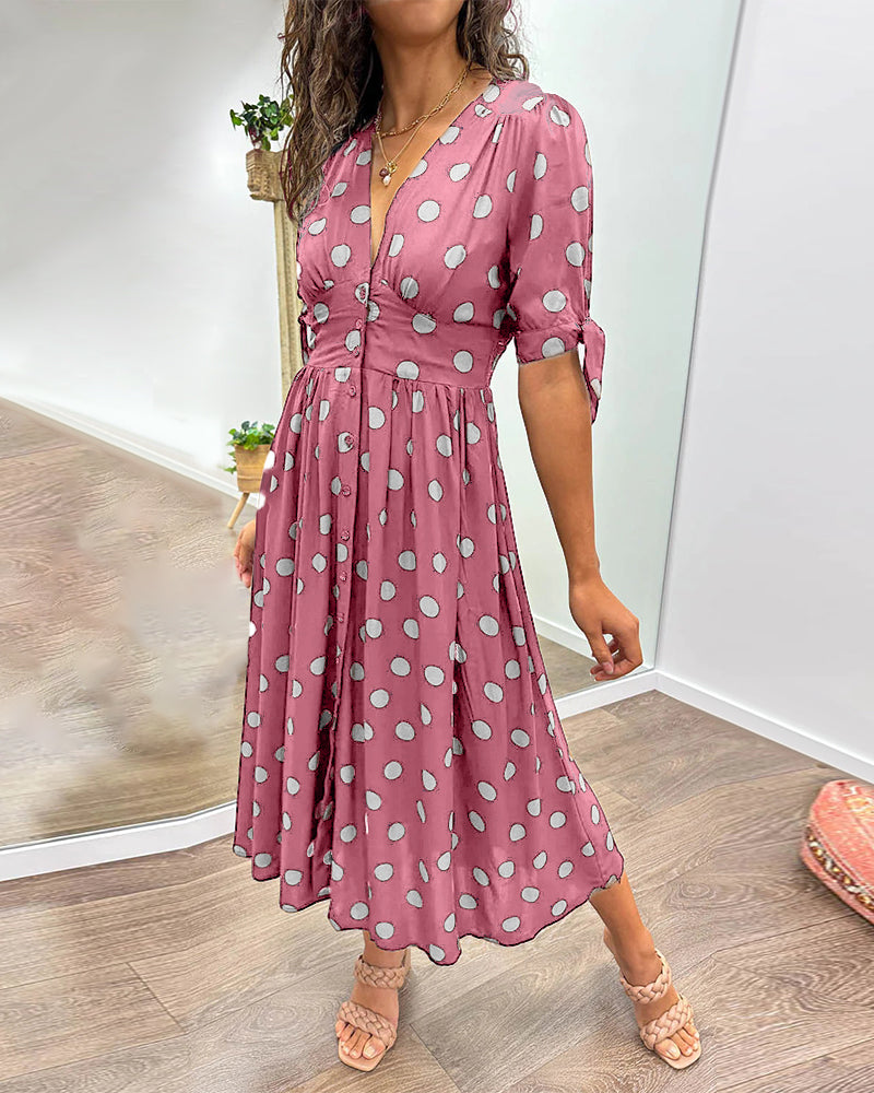 Amara | Polka Dot Midi Dress
