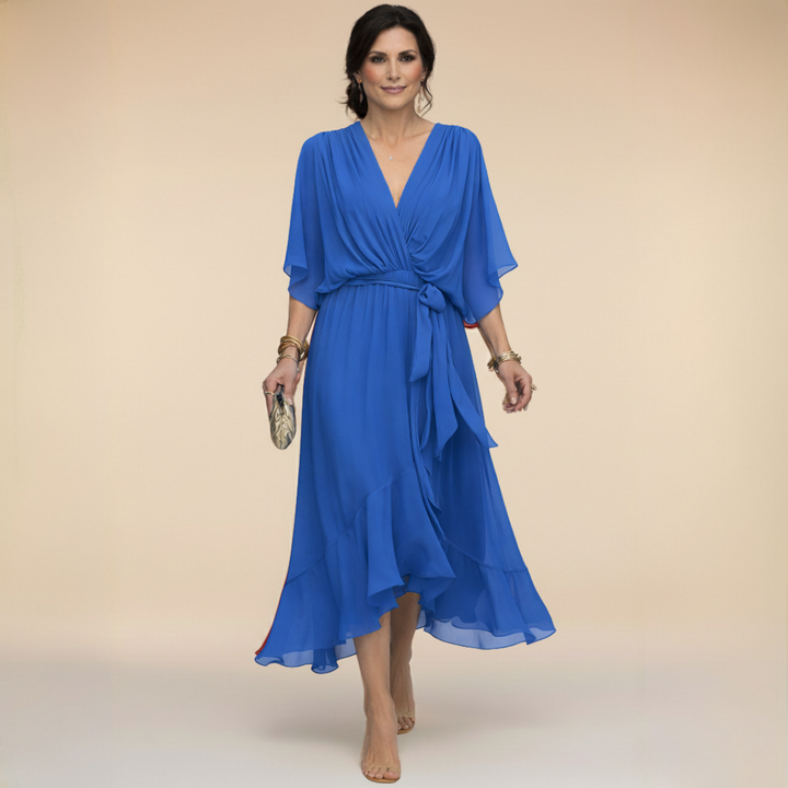 Donna | Elegant V-Neck Chiffon Dress