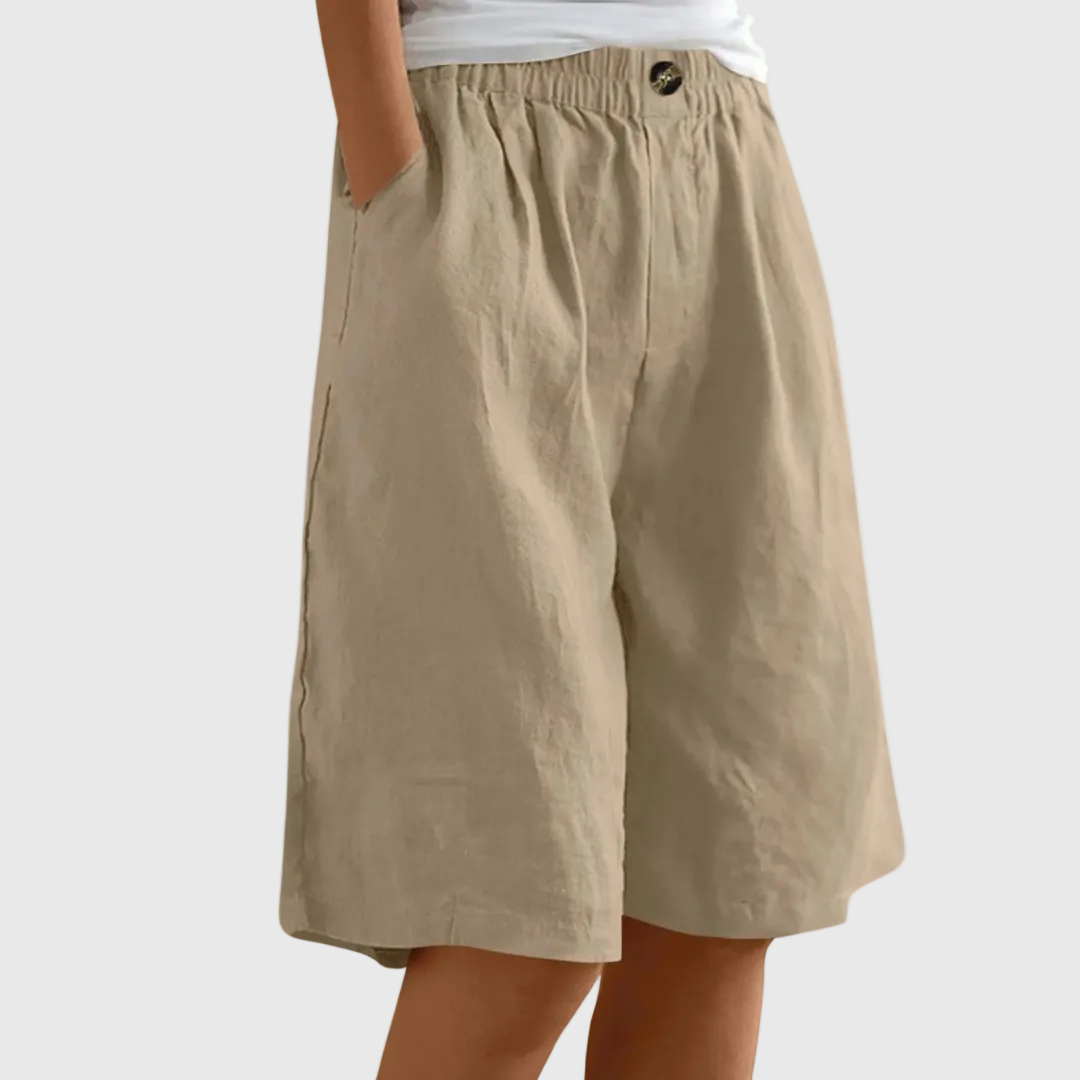 Clara | Elegant Cotton Linen Shorts