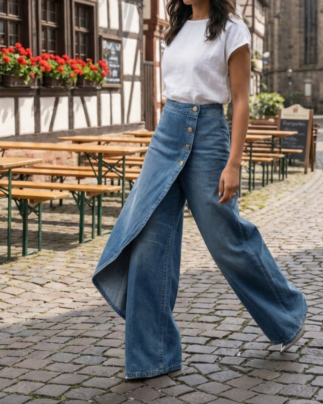 Rachel | Denim Wrap Pants