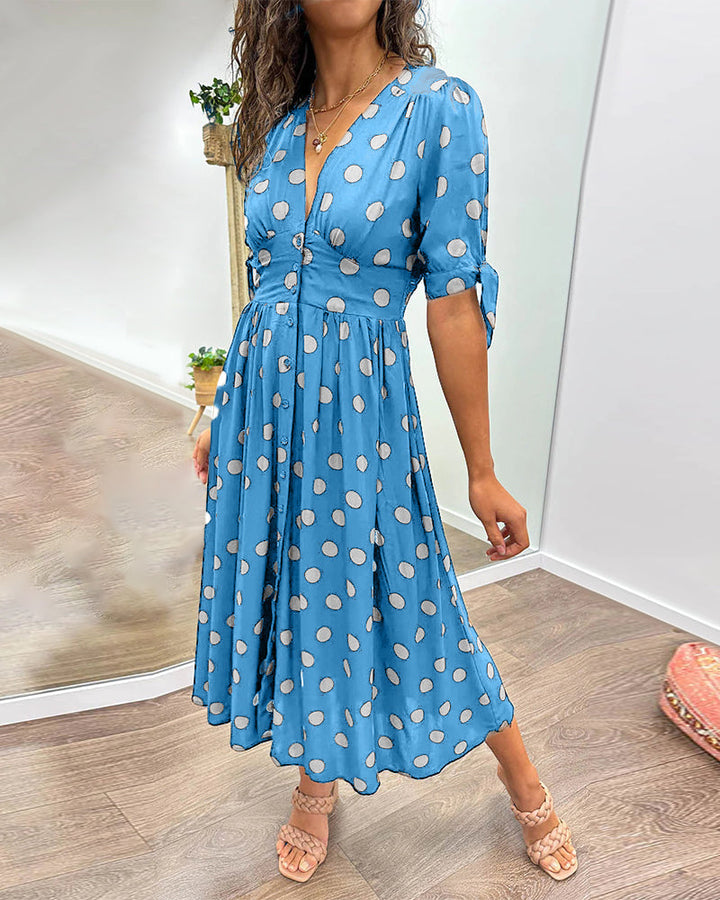 Amara | Polka Dot Midi Dress
