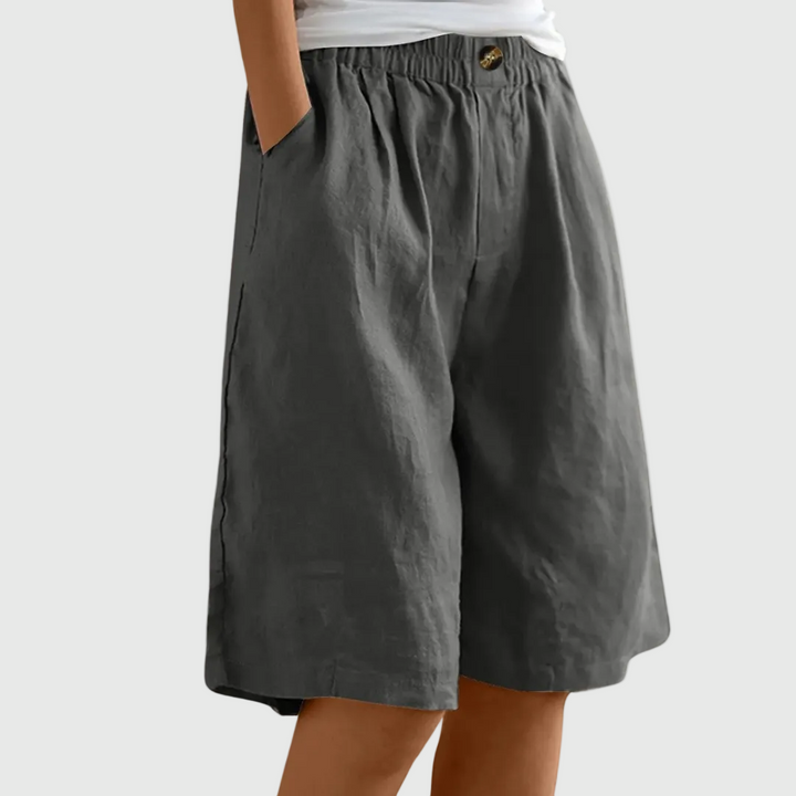 Clara | Elegant Cotton Linen Shorts