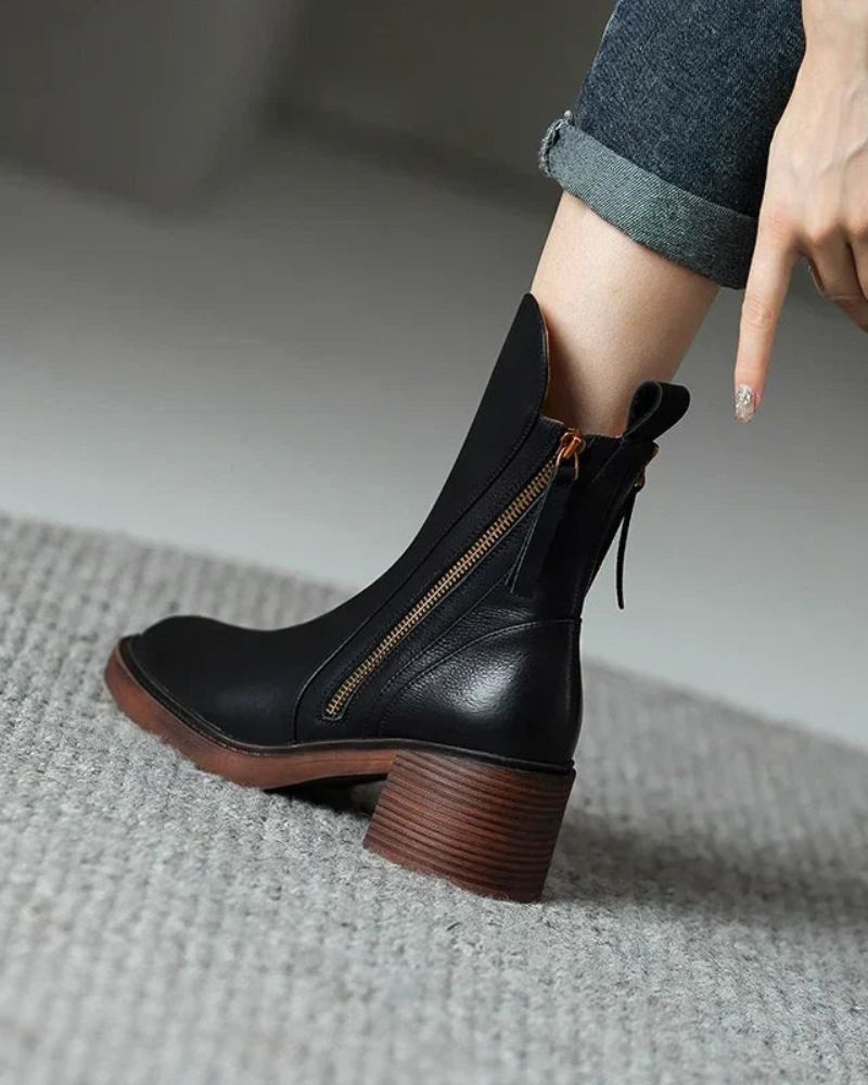 Ramona | Elegant Leather Ankle Boots