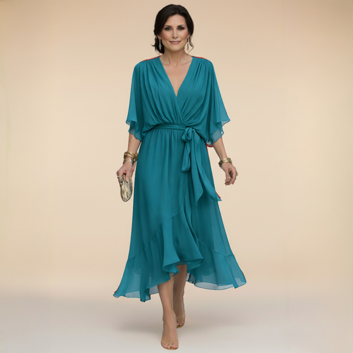 Donna | Elegant V-Neck Chiffon Dress
