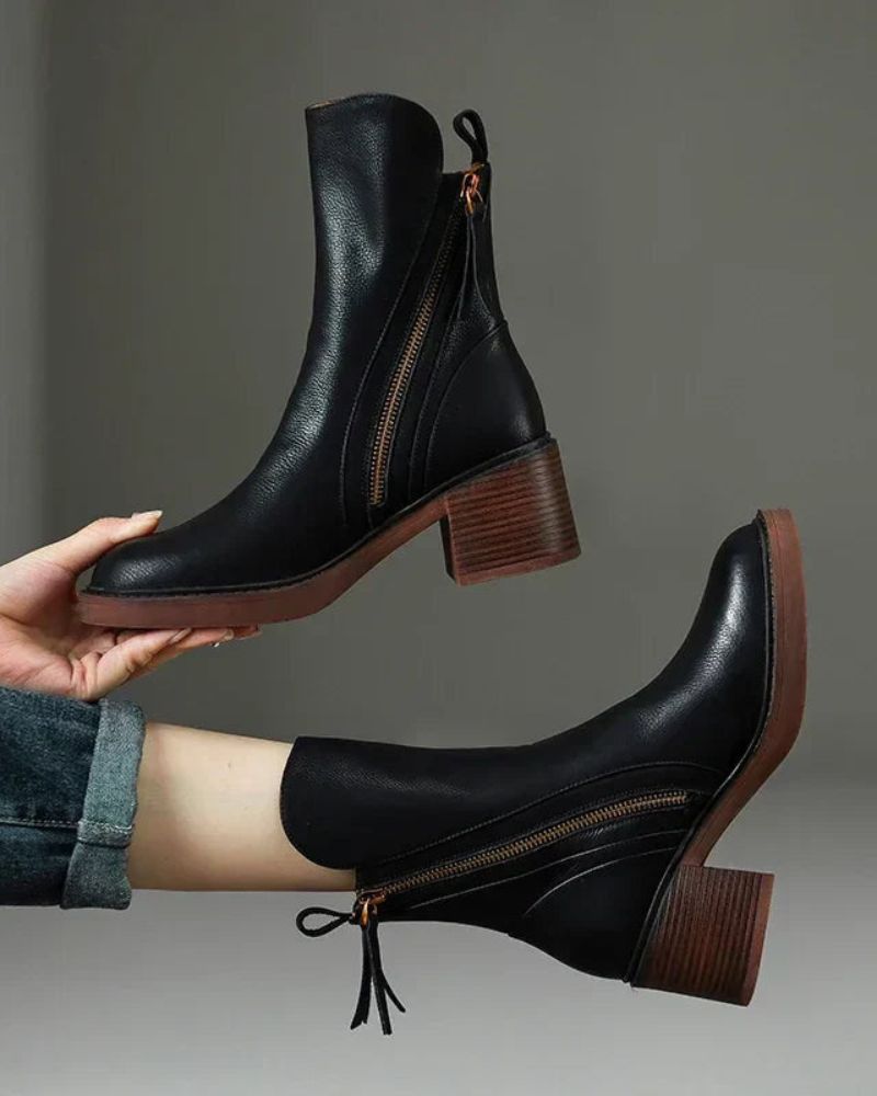 Ramona | Elegant Leather Ankle Boots