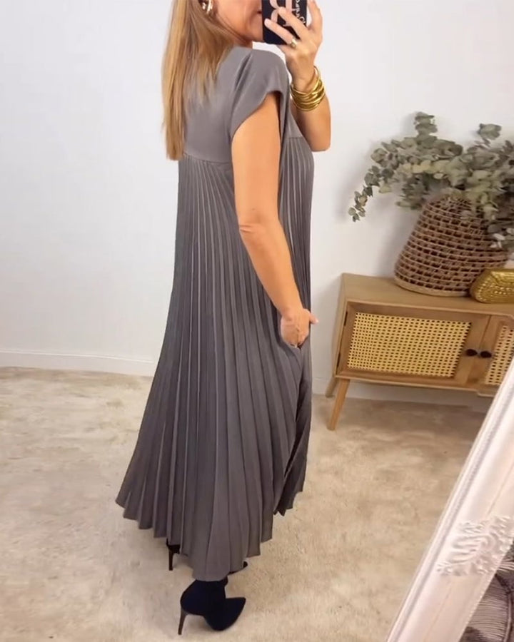 Olive | Timeless Pleated Sleeveless Dress