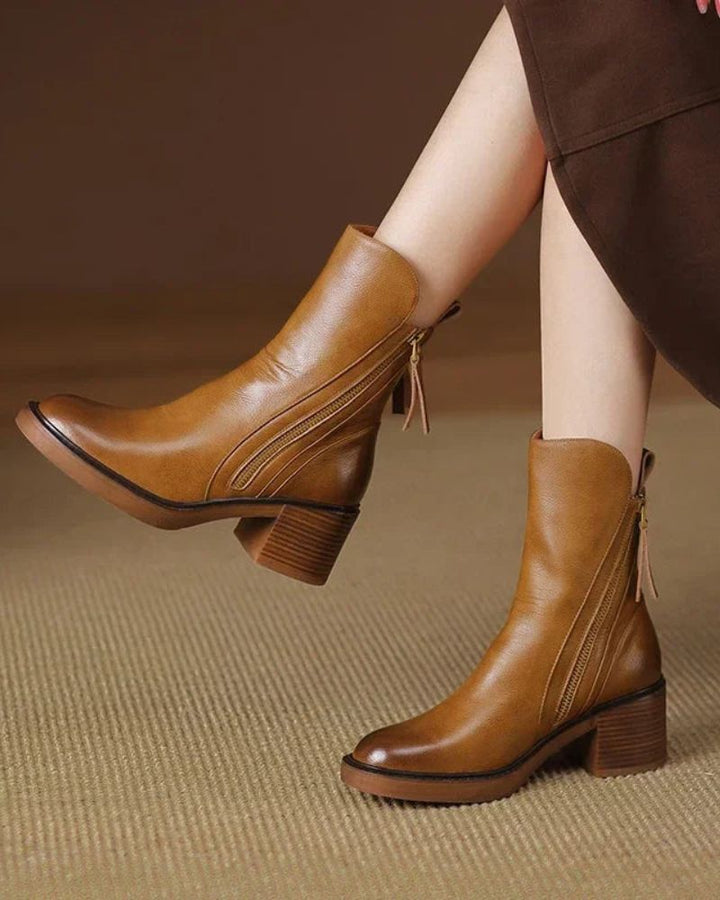 Ramona | Elegant Leather Ankle Boots