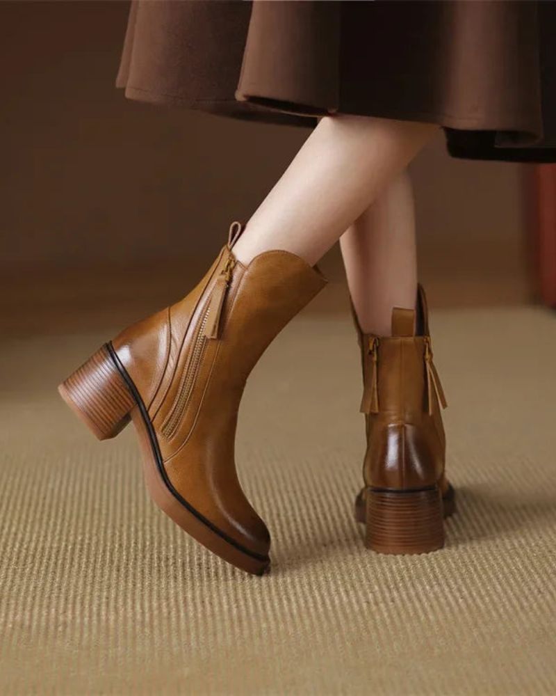 Ramona | Elegant Leather Ankle Boots