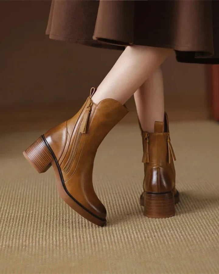 Ramona | Elegant Leather Ankle Boots