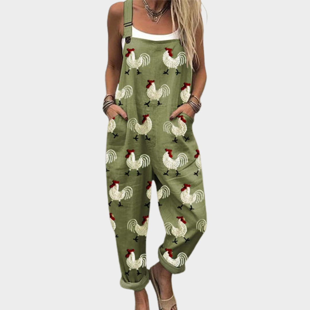 Comfortable printed work jumpsuit