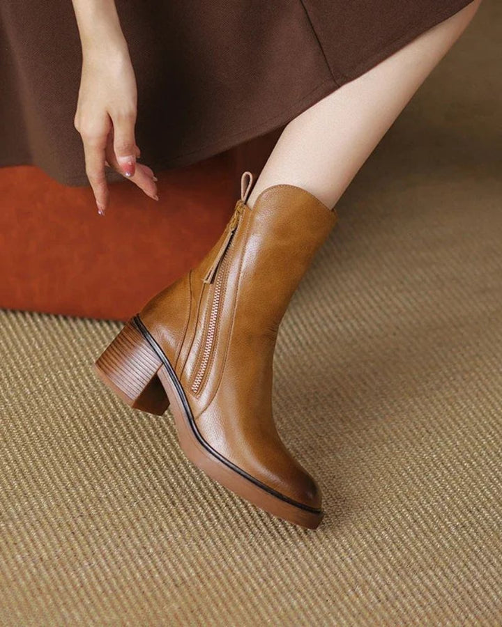 Ramona | Elegant Leather Ankle Boots