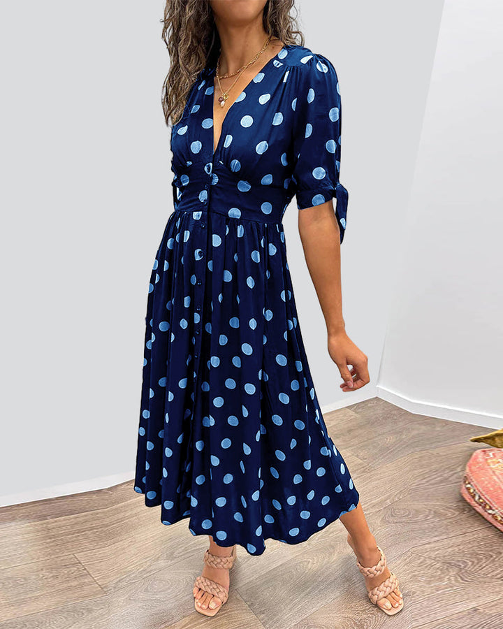 Amara | Polka Dot Midi Dress
