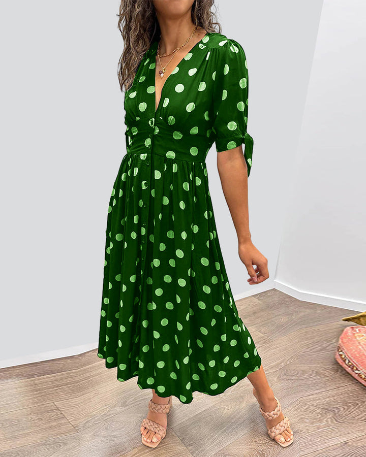 Amara | Polka Dot Midi Dress