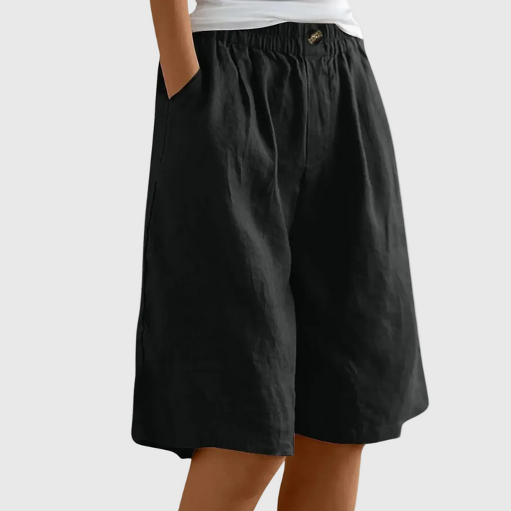 Clara | Elegant Cotton Linen Shorts