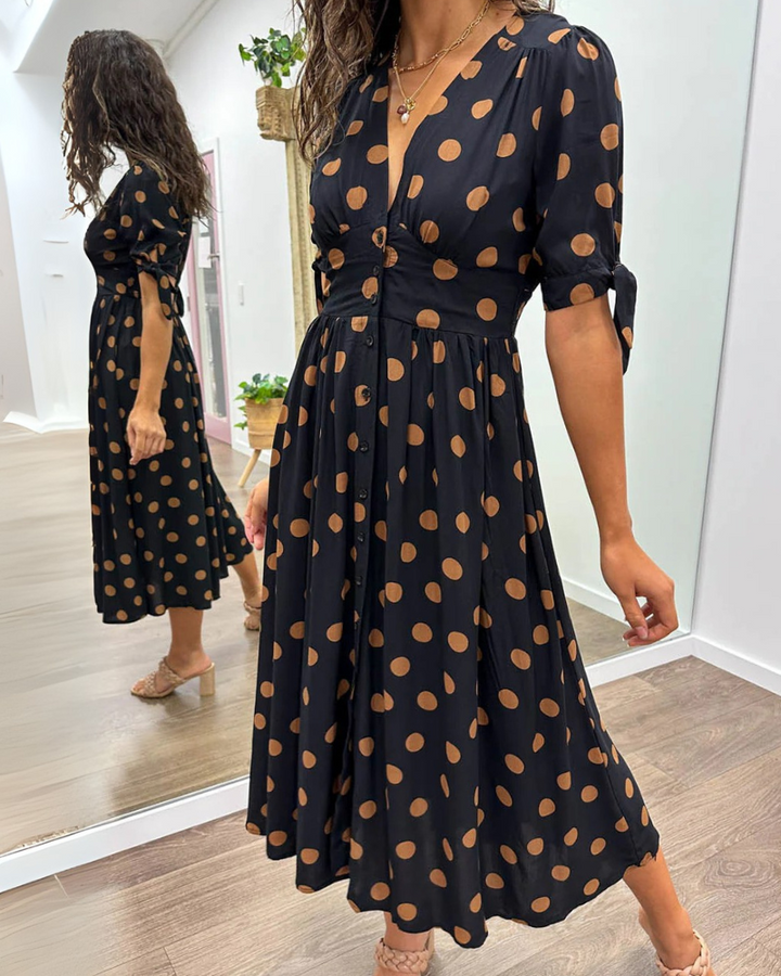 Amara | Polka Dot Midi Dress