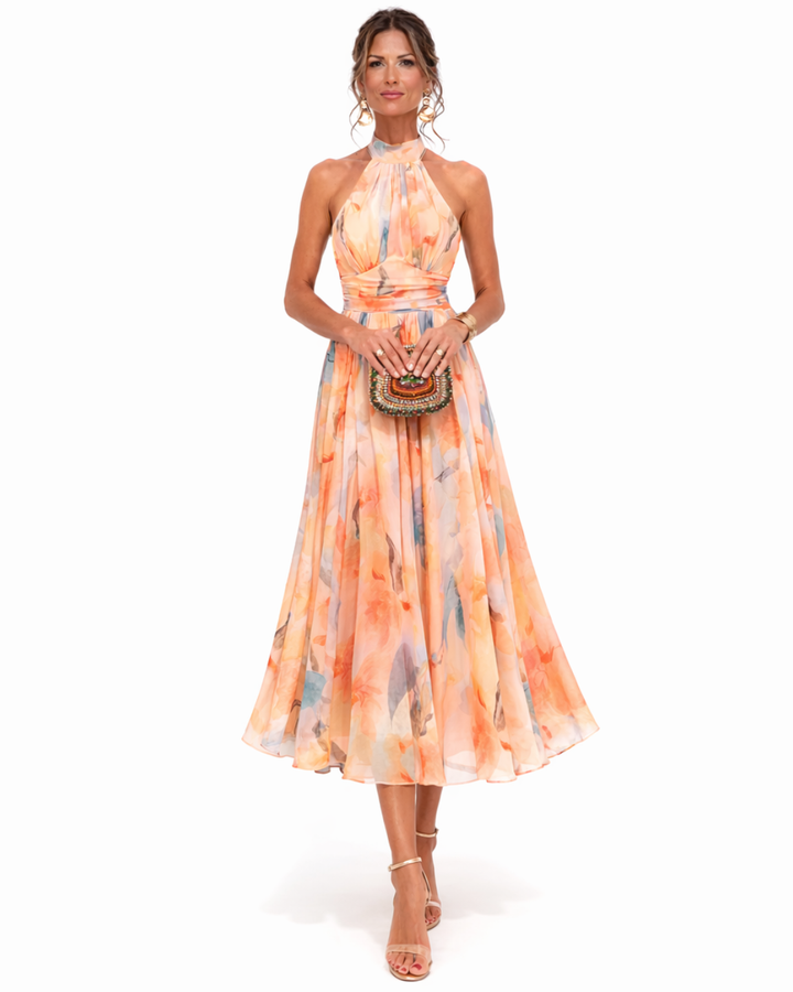 Aurora | Elegant Halter Dress With Artistic Flair