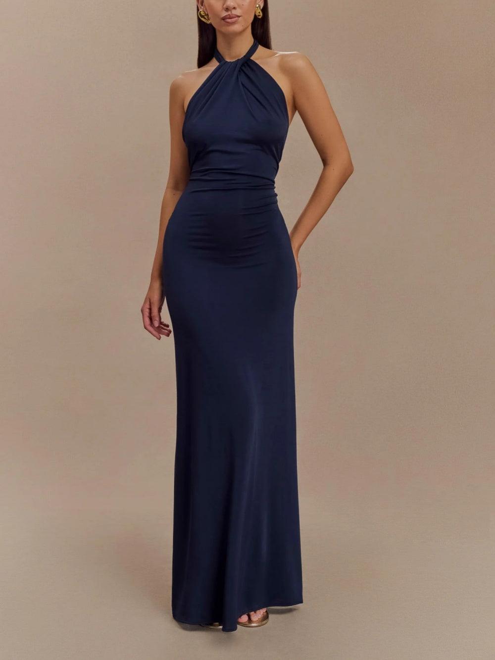 Lydia | Curvy Silk Dress with Halter