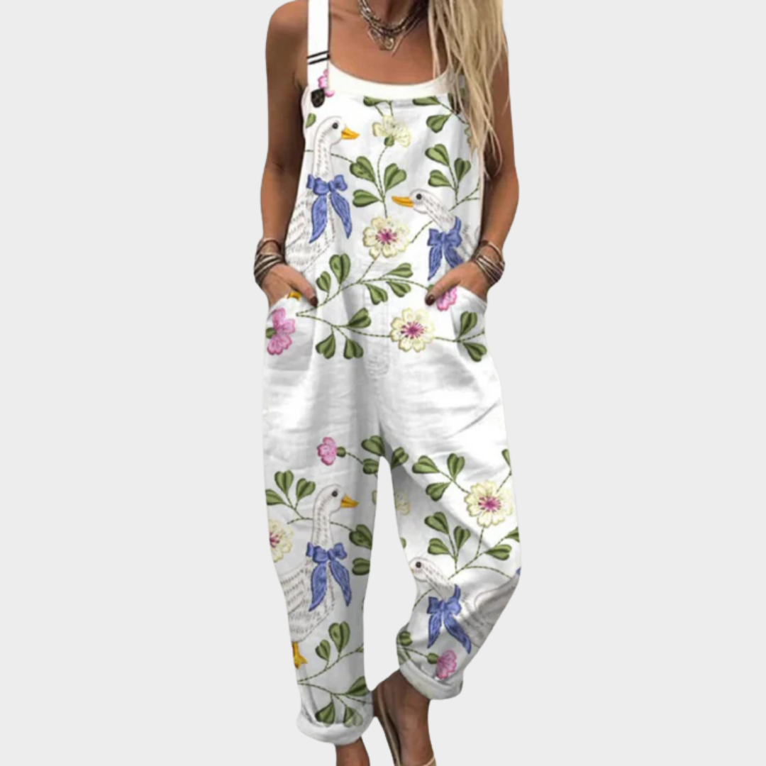 Comfortable Printed Work Jumpsuit