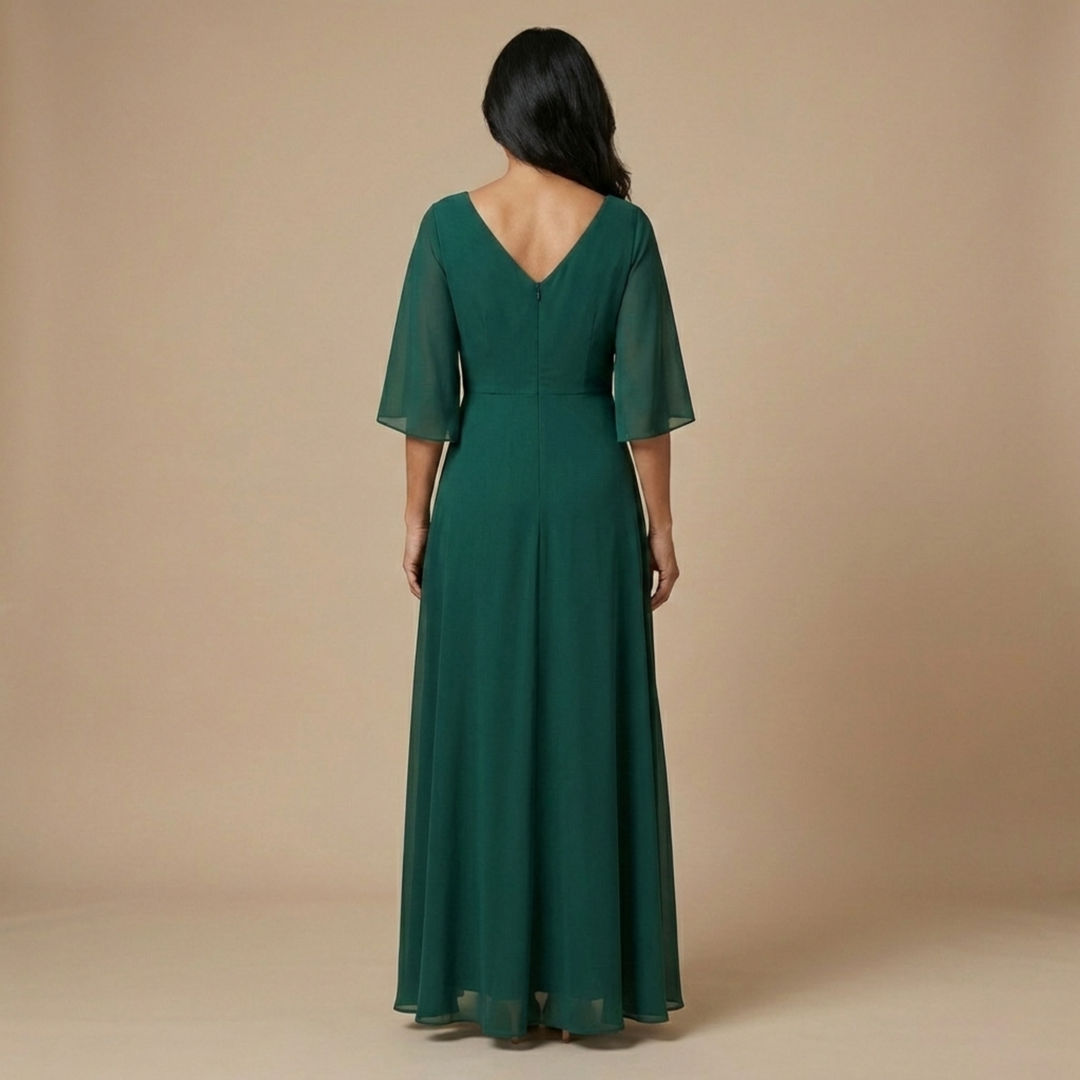 Elizabeth - Chiffon Dress with V-Neck