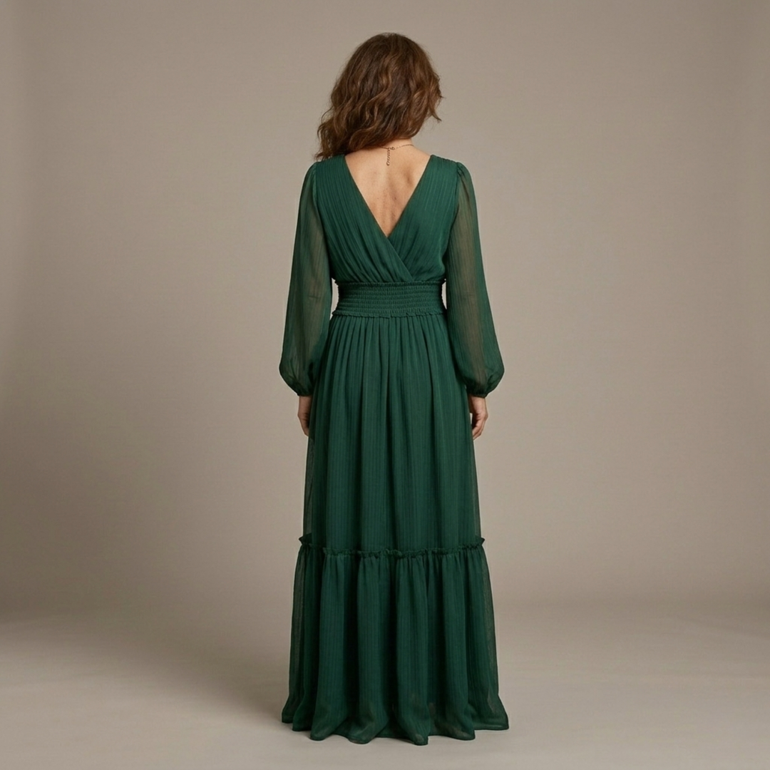 Madison - Chiffon Dress with V-Neck