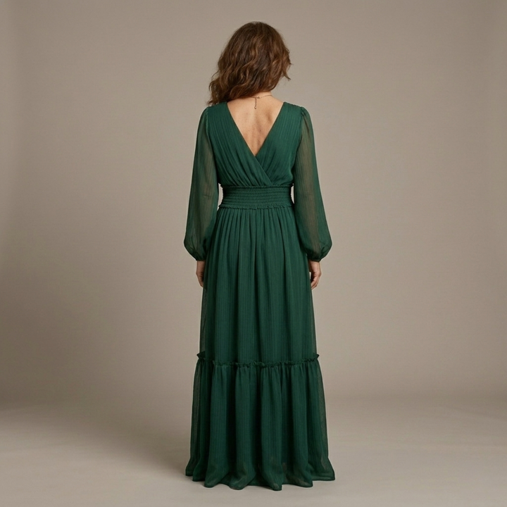 Madison - Chiffon Dress with V-Neck