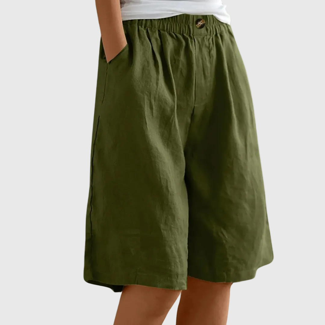 Clara | Elegant Cotton Linen Shorts