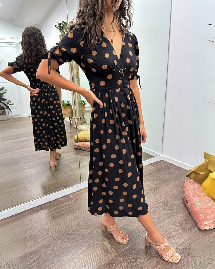 Amara | Polka Dot Midi Dress