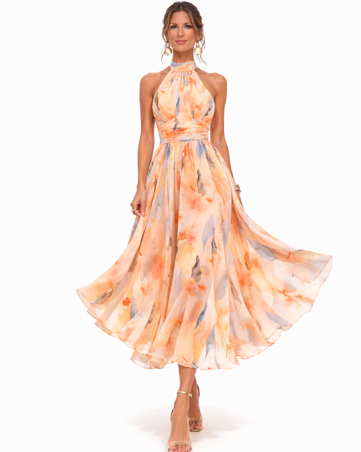 Aurora | Elegant Halter Neck Statement Dress