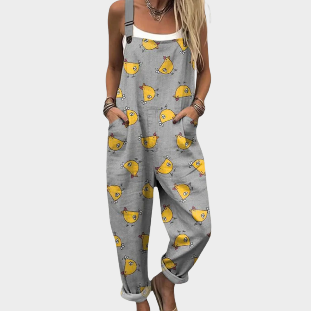 Comfortable printed work jumpsuit