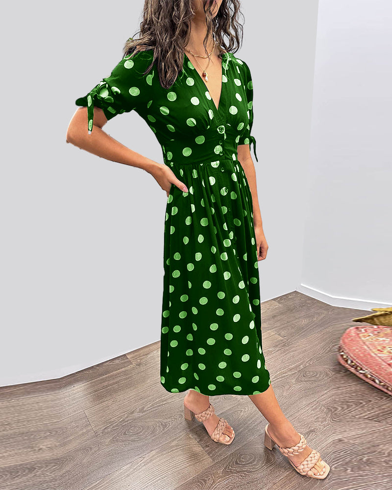 Amara | Polka Dot Midi Dress