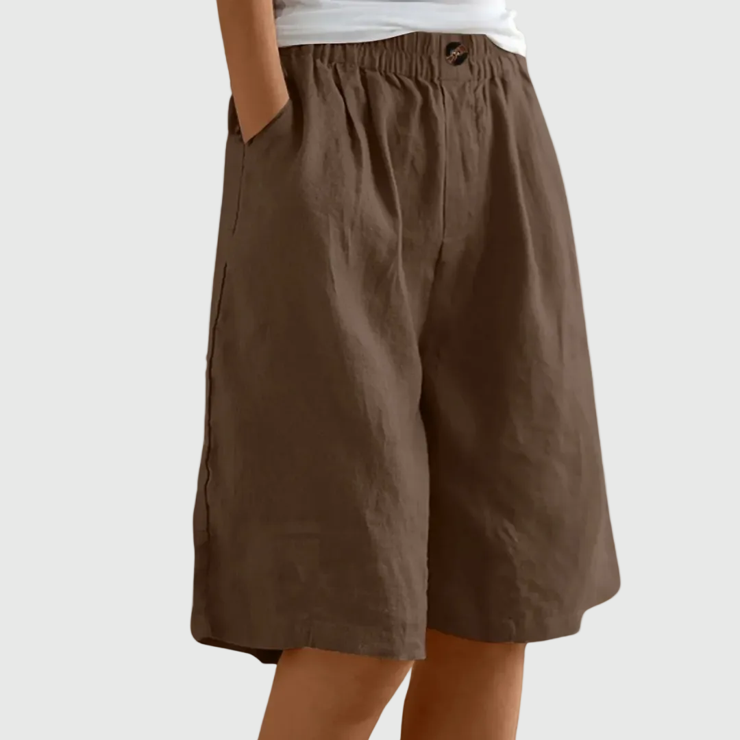 Clara | Elegant Cotton Linen Shorts