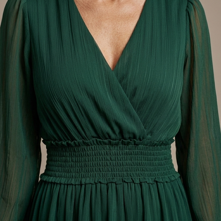 Madison - Chiffon Dress with V-Neck