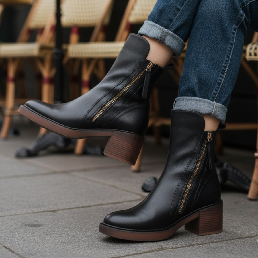 Ramona | Elegant Leather Ankle Boots
