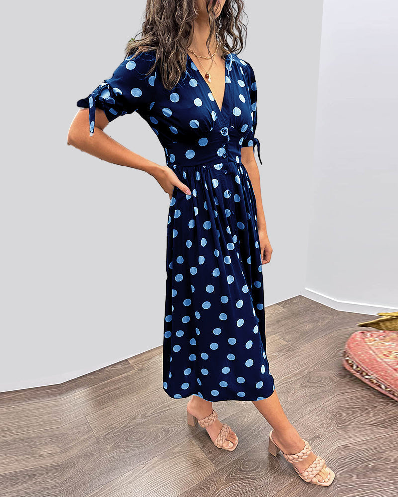 Amara | Polka Dot Midi Dress