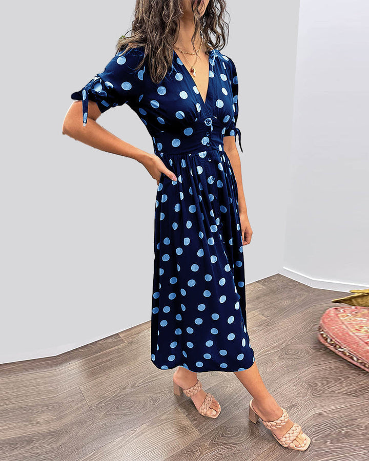 Amara | Polka Dot Midi Dress