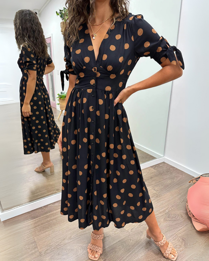 Amara | Polka Dot Midi Dress