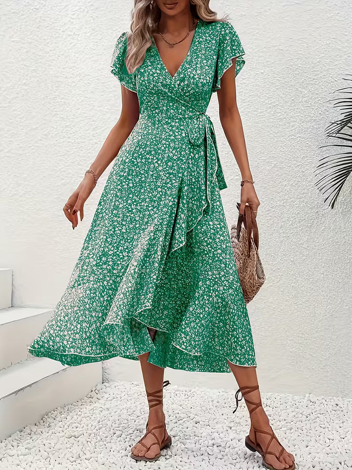 Elara | Flowy Tummy-Flattering Wrap Dress