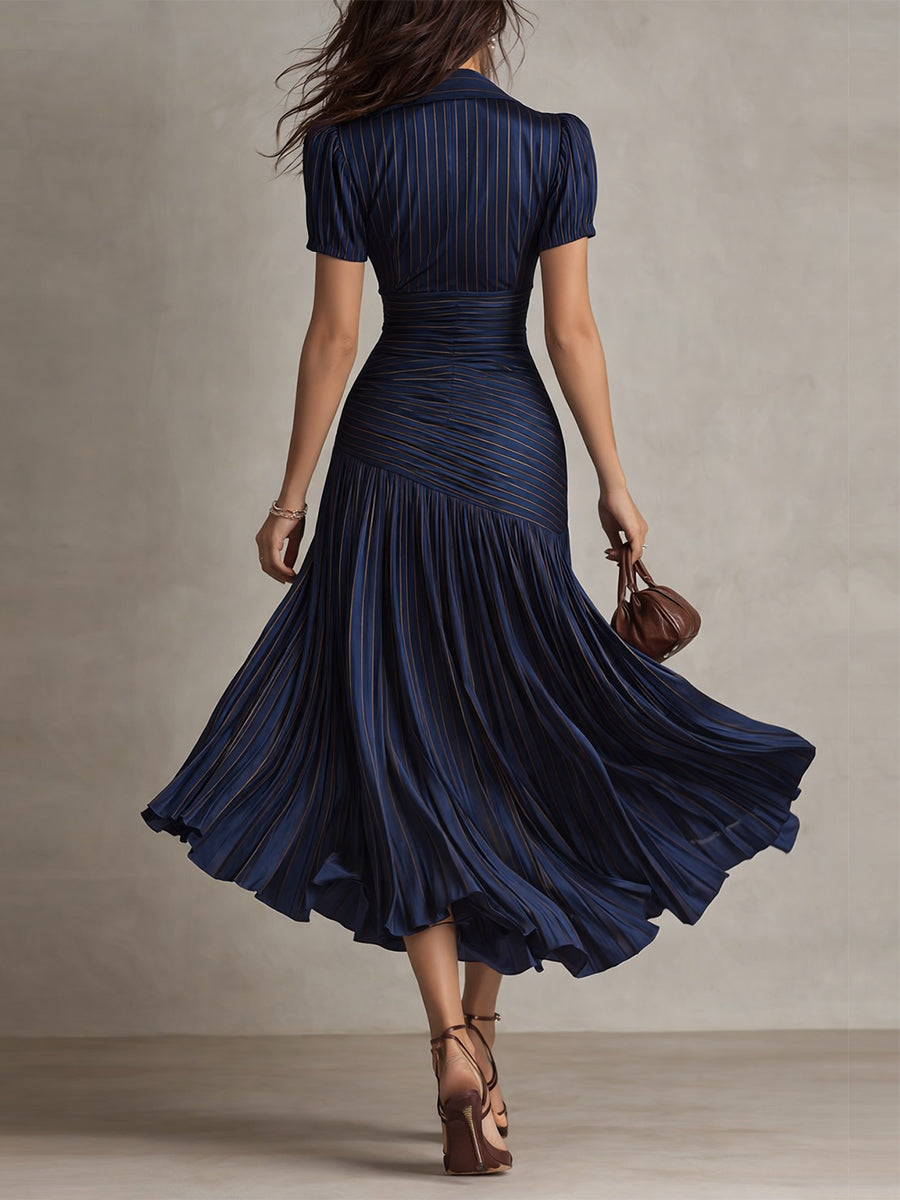 Grace | Timeless Striped Midi Elegance