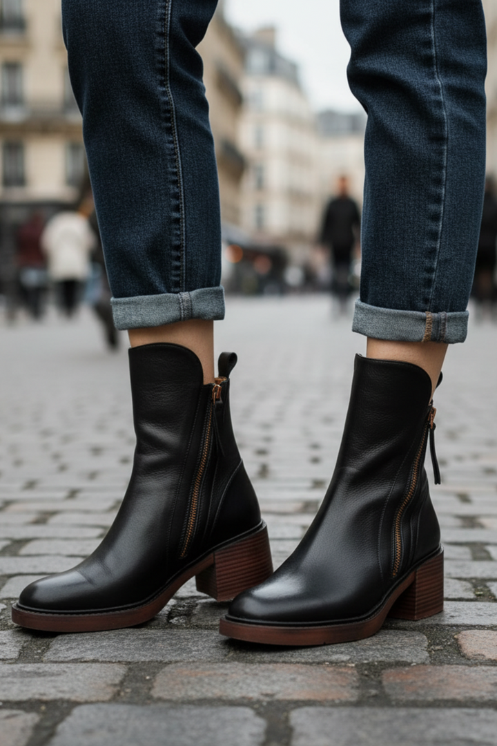 Ramona | Elegant Leather Ankle Boots