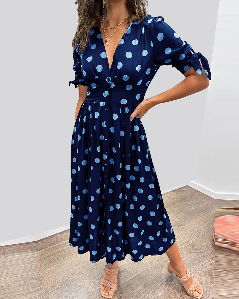 Amara | Polka Dot Midi Dress