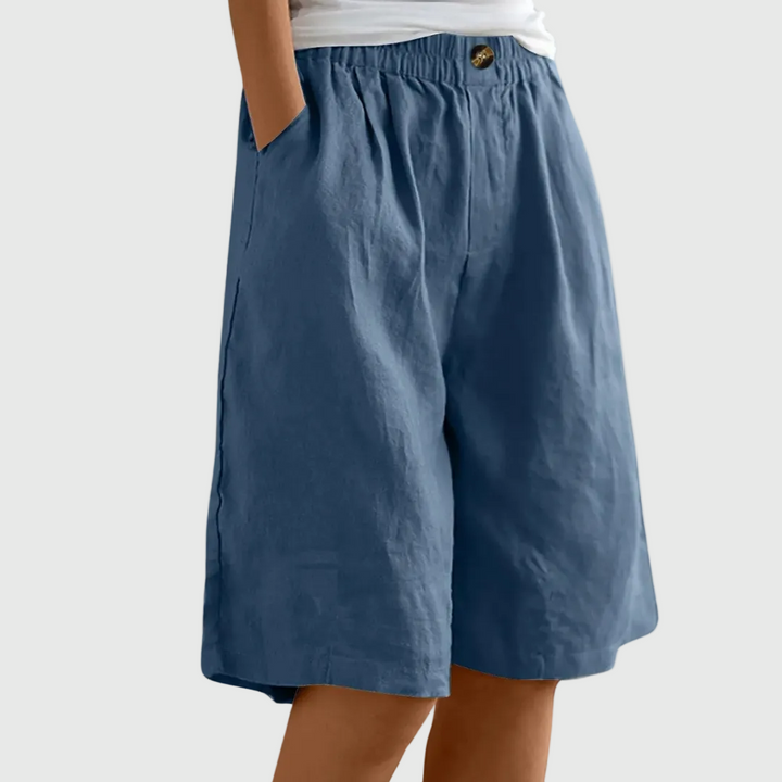 Clara | Elegant Cotton Linen Shorts