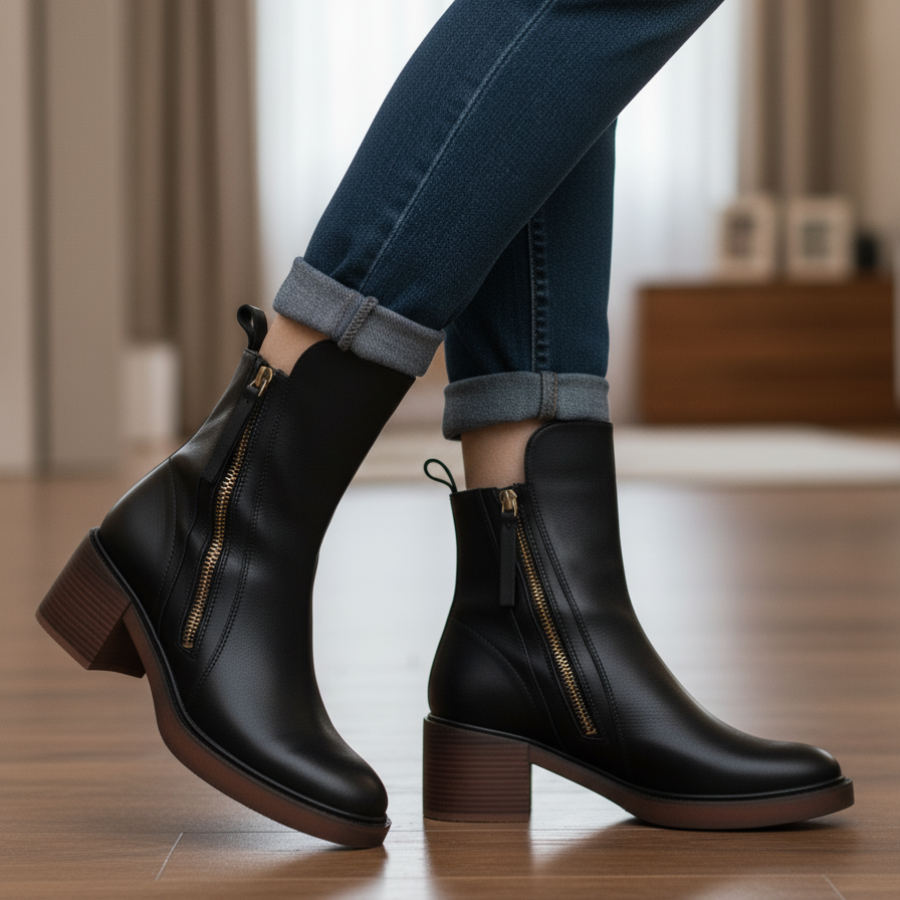 Ramona | Elegant Leather Ankle Boots