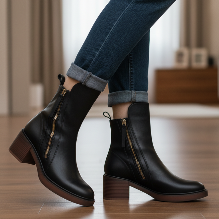 Ramona | Elegant Leather Ankle Boots