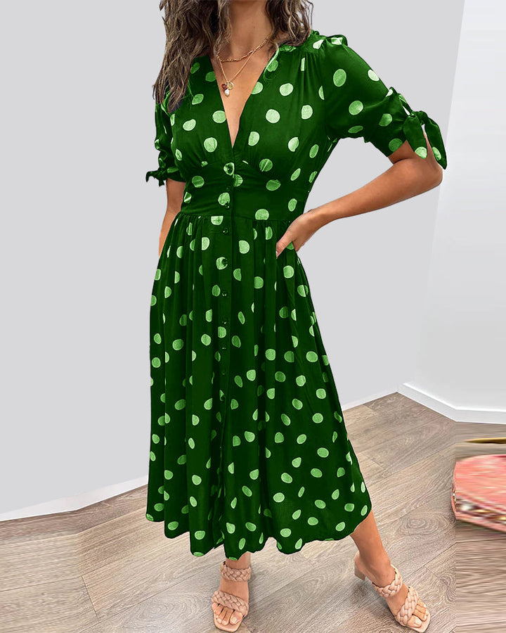 Amara | Polka Dot Midi Dress