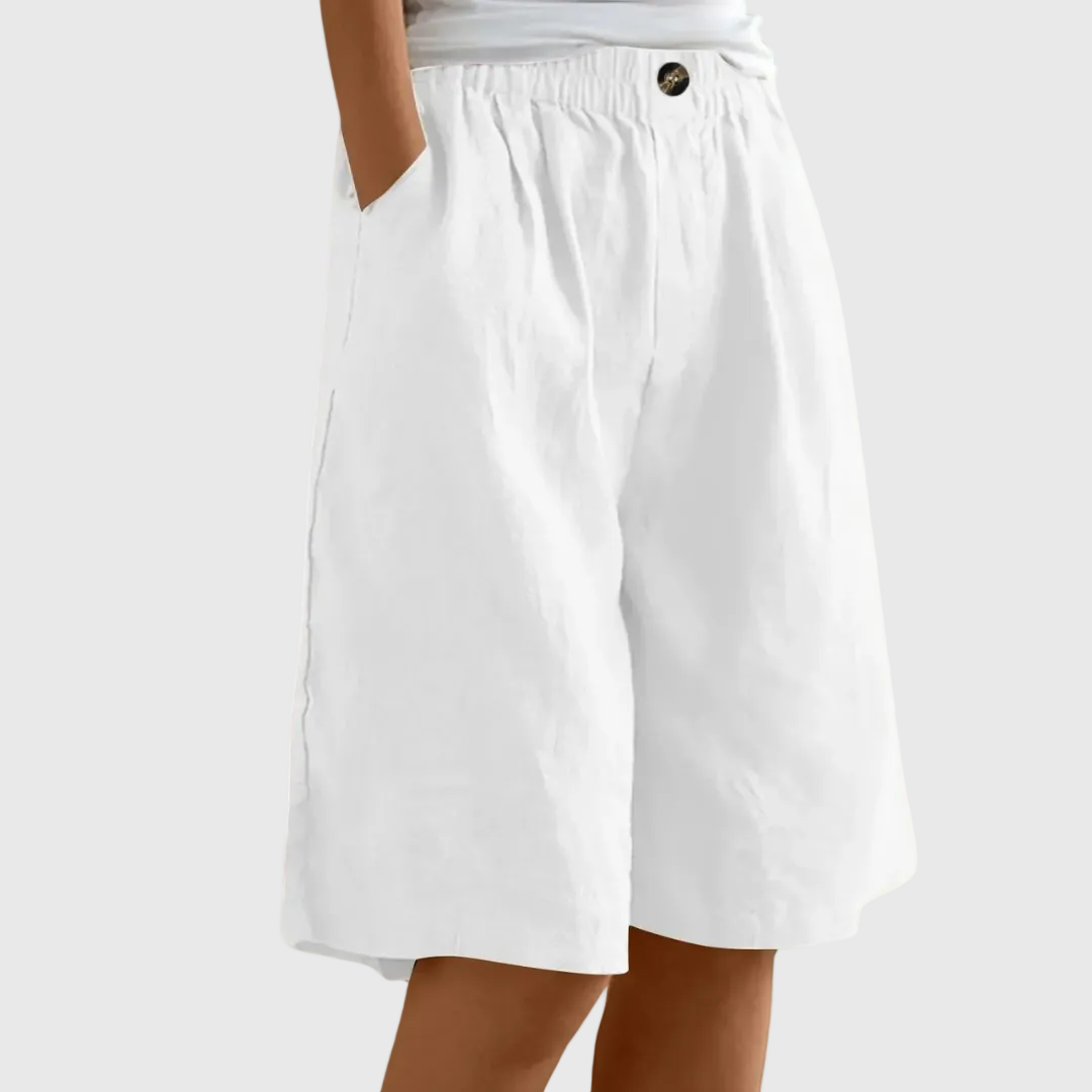 Clara | Elegant Cotton Linen Shorts