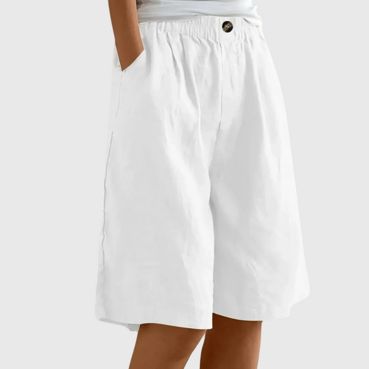 Clara | Elegant Cotton Linen Shorts